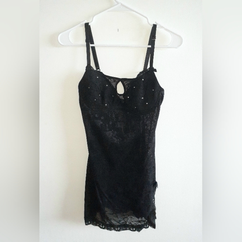 Lace nightie/dress with diamond detail and matching undies